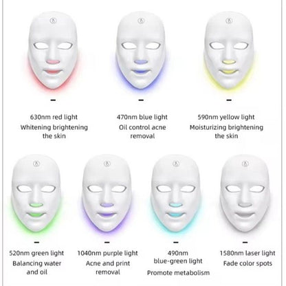 A 7 coloured LED facial mask