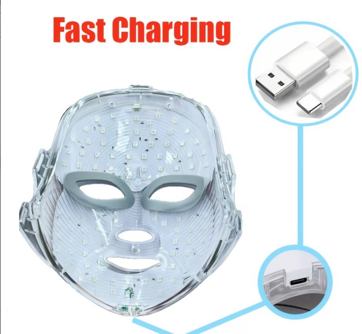 A 7 coloured LED facial mask